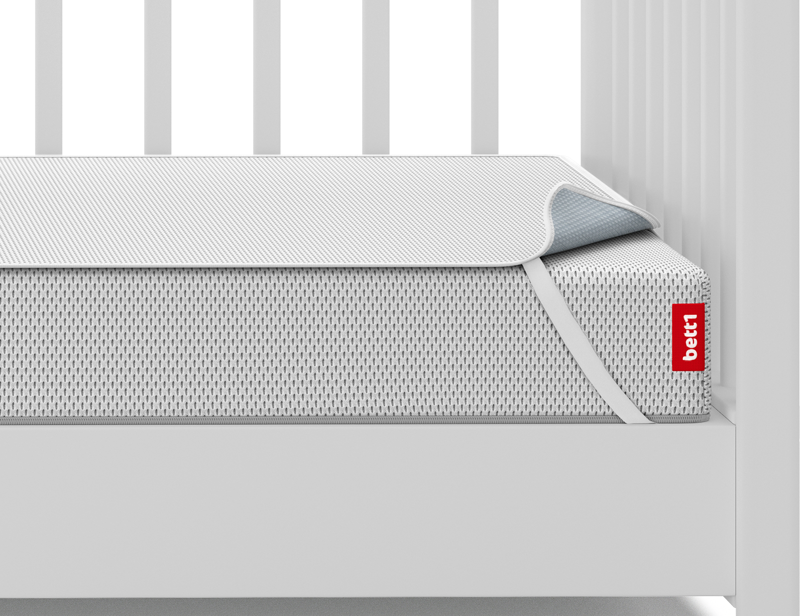 The SuperBreeze® Kids Mattress with moisture protection for children's mattresses lies in a baby bed.