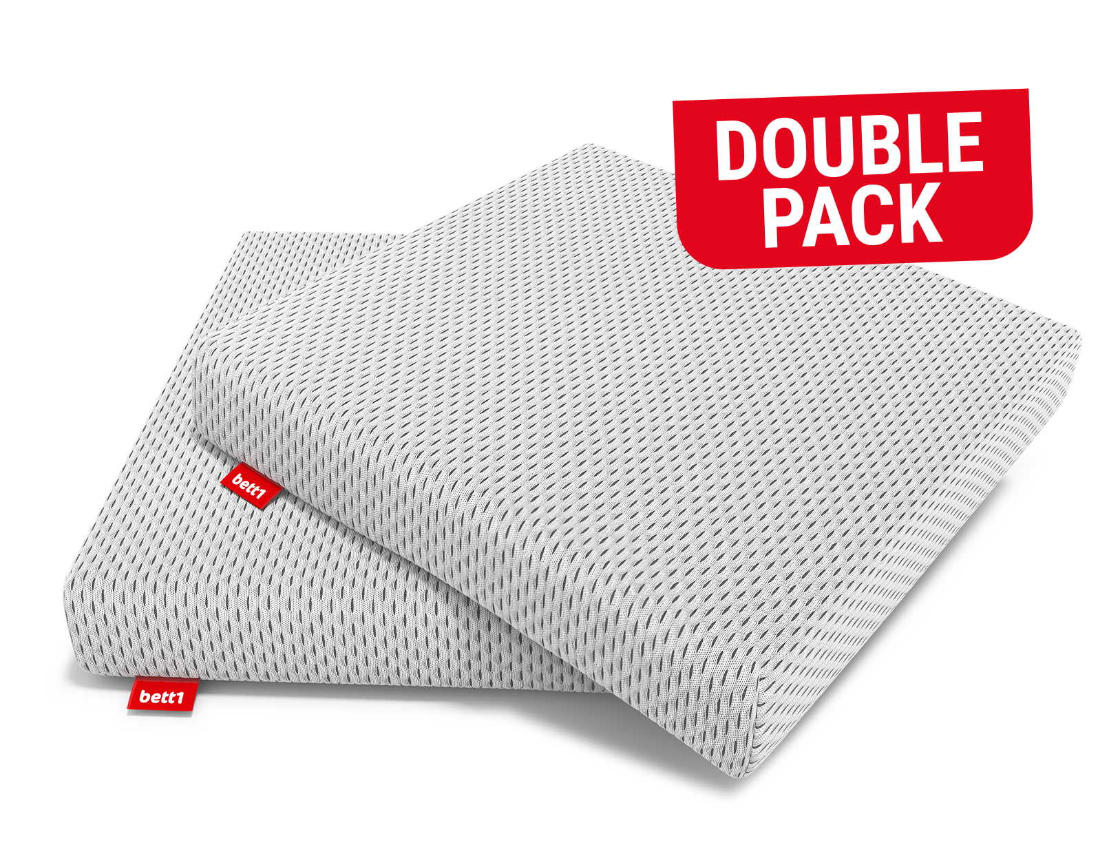 Two BODYGUARD® seat cushions lying on top of each other. Text: Double pack