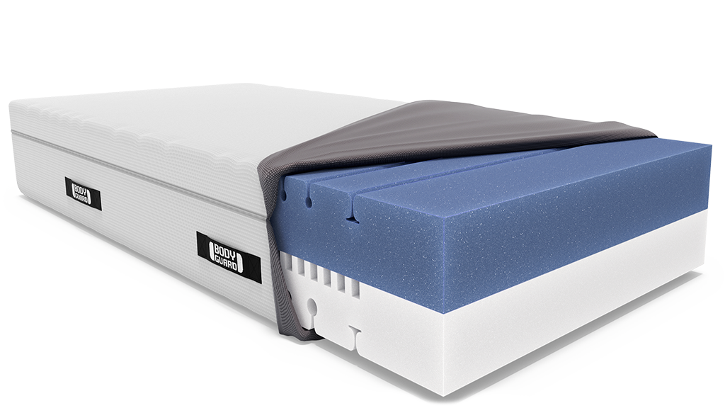 BODYGUARD® Boxspring mattress with open cover and two-colour mattress core