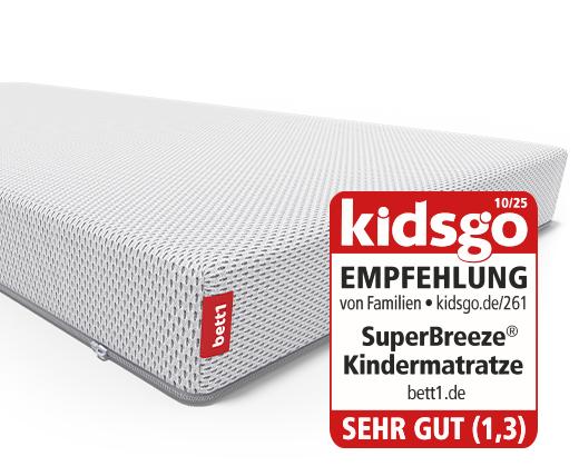 SuperBreeze® Kindermatratze Die SuperBreeze Kindermatratze. Siegel: kidsgo