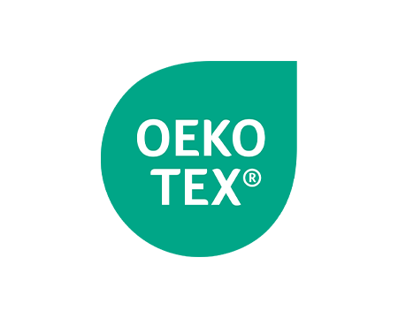  Illustration: a green, drop-shaped area that reads: "OEKO TEX®"