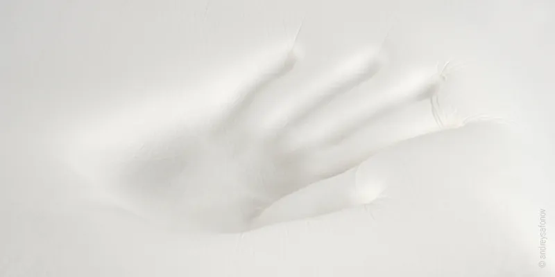 A handprint in visco foam