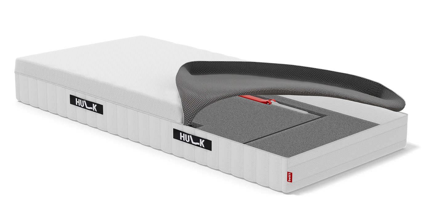 The HULK with open mattress cover and without additional mattress core.