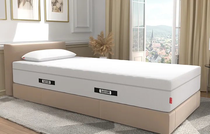 Single bed with a BODYGUARD mattress 90x200 cm.