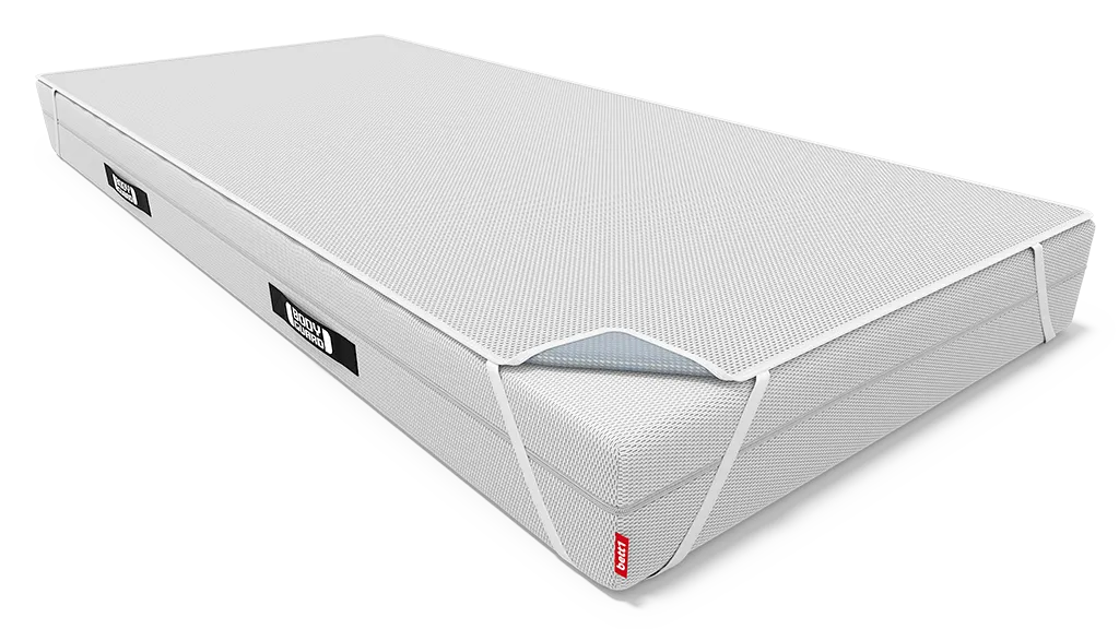 Inkontinenzauflage auf eine Matratze gespannt