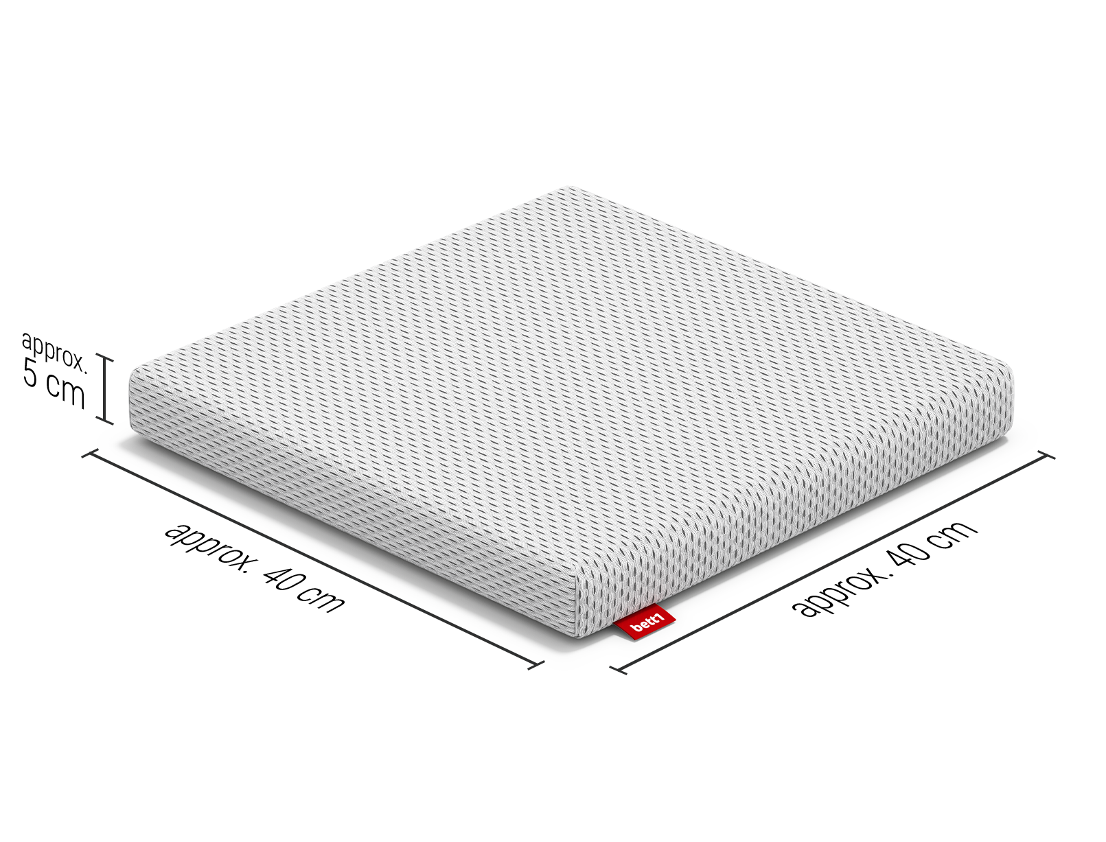 BODYGUARD® seat cushion with cushion dimensions: 40 x 40 x 5 cm.