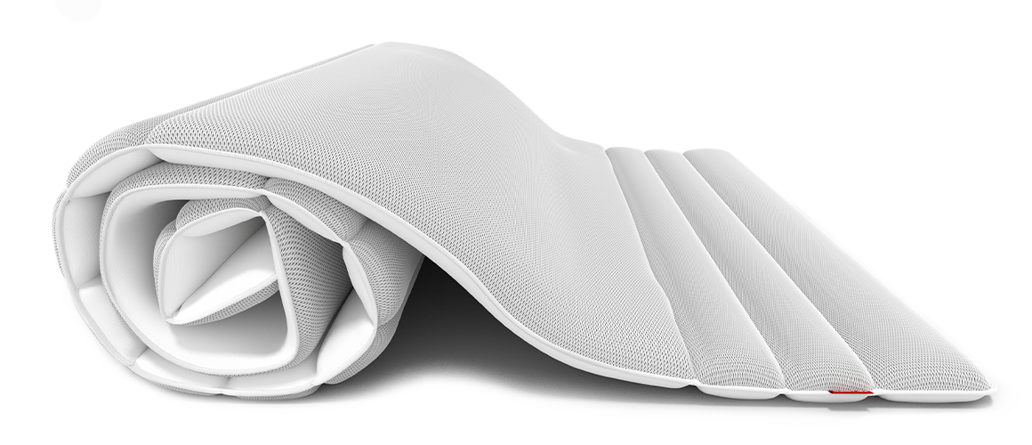 The BODYGUARD topper rolled up halfway