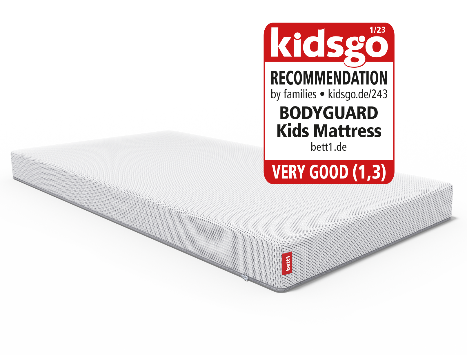 BODYGUARD® Kids Mattress. Seal of approval from kidsgo.	