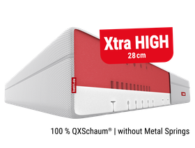 BODYGUARD Boxspring Mattress Soft. Text: Xtra high 28 cm, 100 % QXSchaum, without metal springs.