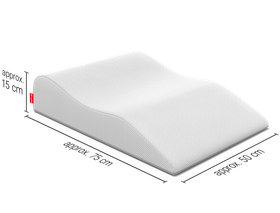 BODYGUARD Leg Elevation Pillow, the dimensions of which are marked on the sides: 75 x 50 x 15 cm (L x W x H)