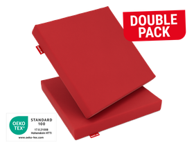 Two RAINGUARD Seat Cushions, one upright, one lying down. Text: Double pack. Seal: Oeko-Tex