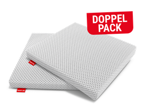 Zwei BODYGUARD®Sitzkissen aufeinanderliegend. Text: Doppelpack