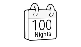 Illustration: “100 nights” is written on a calendar page.