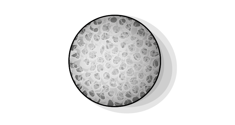Illustration of the pores in a visco-foam mattress