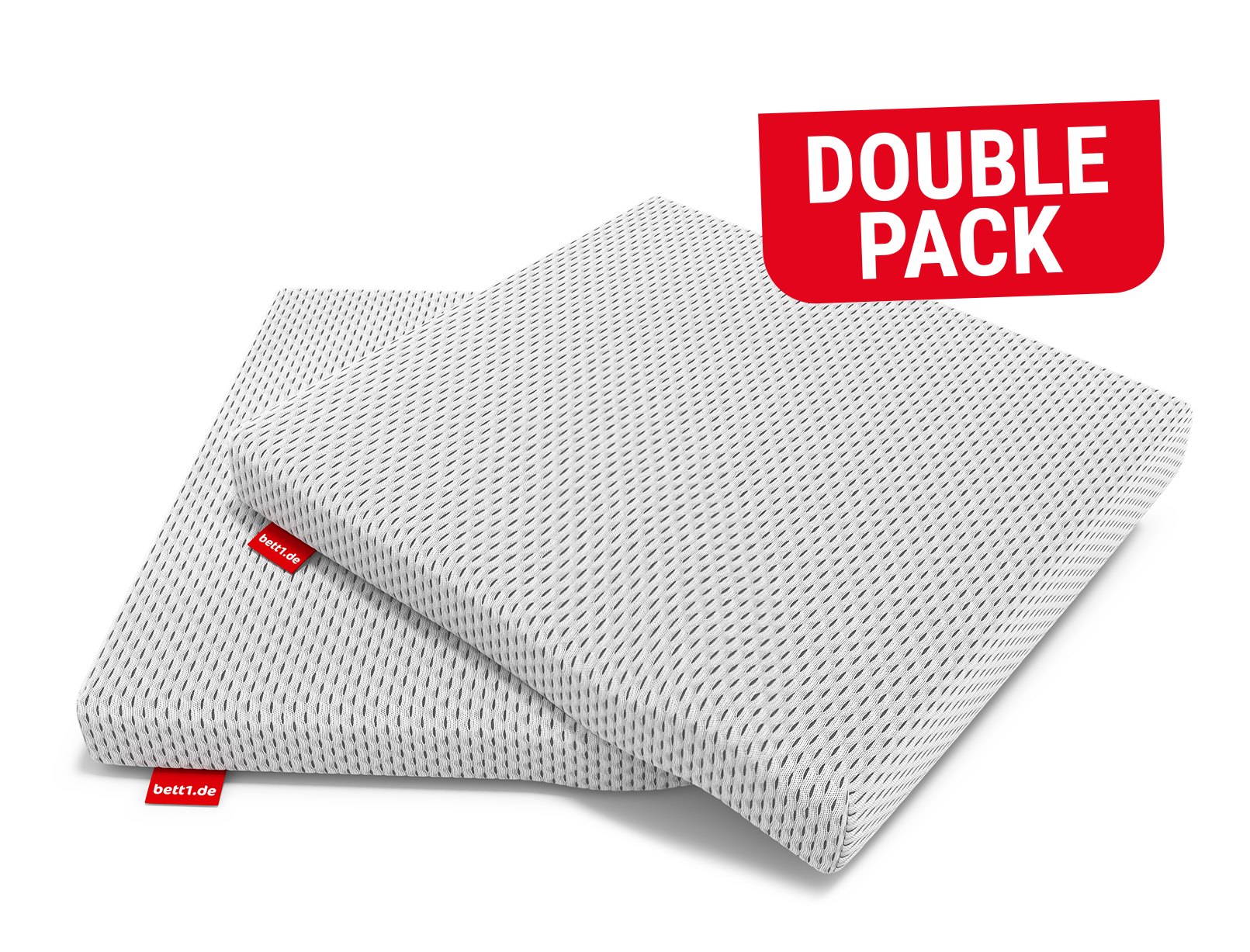 Two BODYGUARD® seat cushions lying on top of each other. Text: Double pack