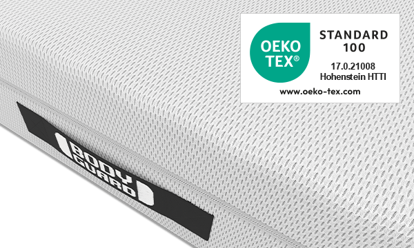 BODYGUARD Mattress. Seal: OEKO-TEX Standard 100.