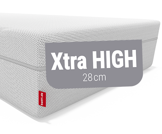 BODYGUARD Boxspring Mattress Soft. Text: Xtra high 28 cm, 100 % solid foam, without metal springs.