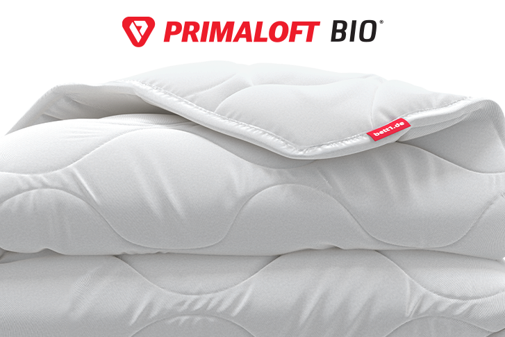 A folded BODYGUARD Duvet. Logo: PrimaLoft Bio