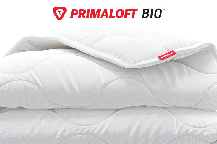 A folded BODYGUARD Duvet. Logo: PrimaLoft Bio