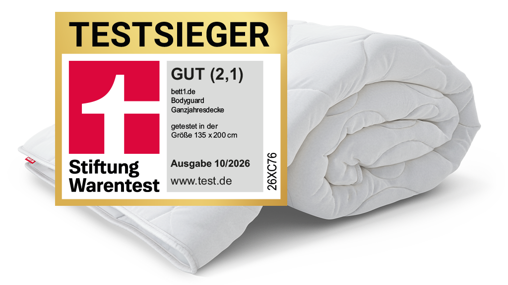 The BODYGUARD All-Season Duvet medium warm rolled up.