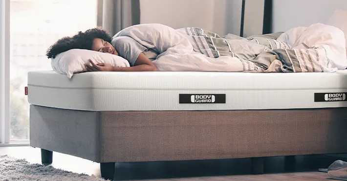 Photo: A person sleeping peacefully on a BODYGUARD mattress.