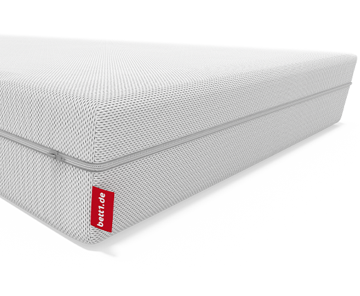 BODYGUARD® anti-cartel mattress Soft: A cut-out with the text soft/firmer shows the mattress core; next to it a reversible symbol with text: Simply turn/2-in-1 mattress	