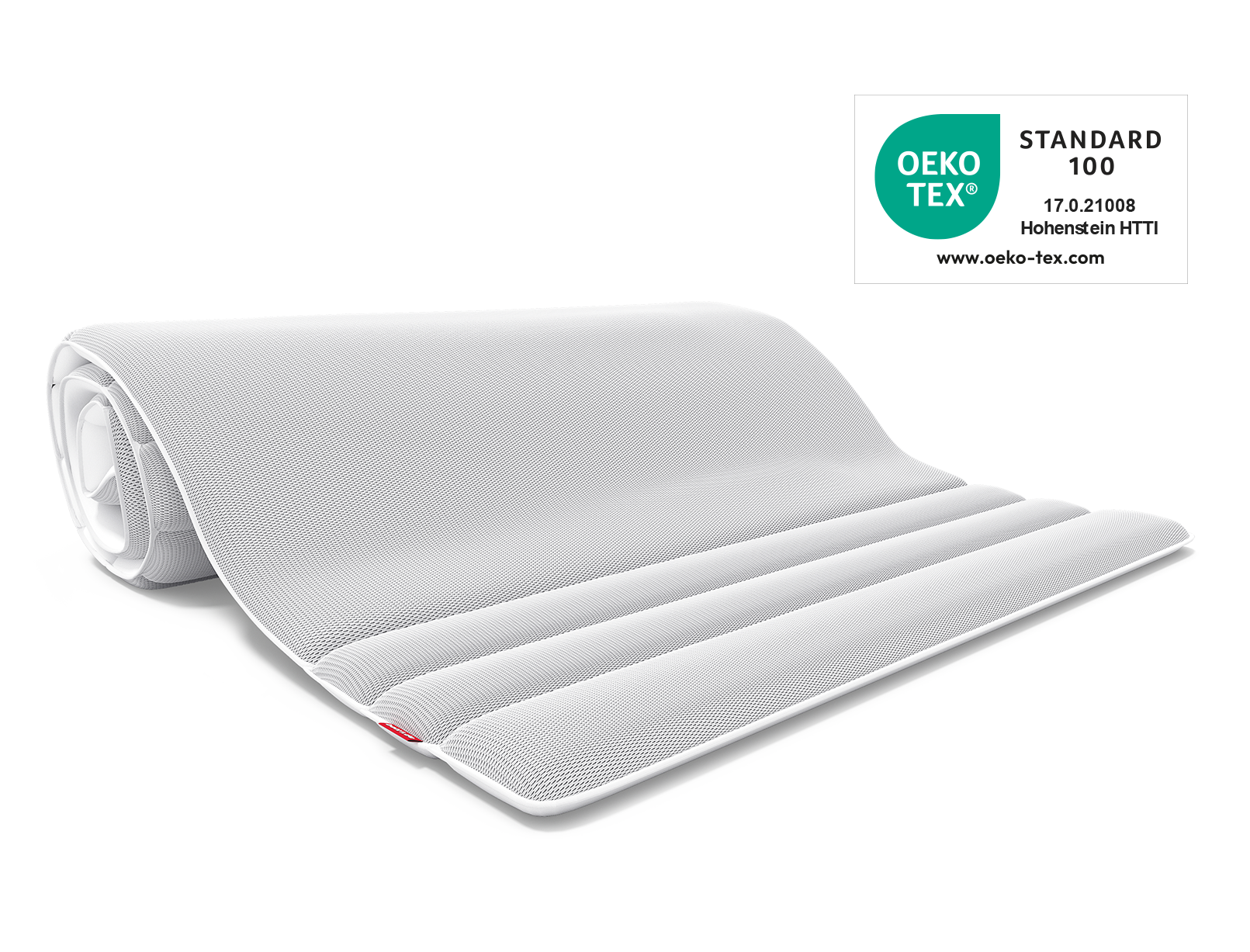 BODYGUARD® Mattress Topper and the Oeko-Tex® Standard 100 seal next to it.	