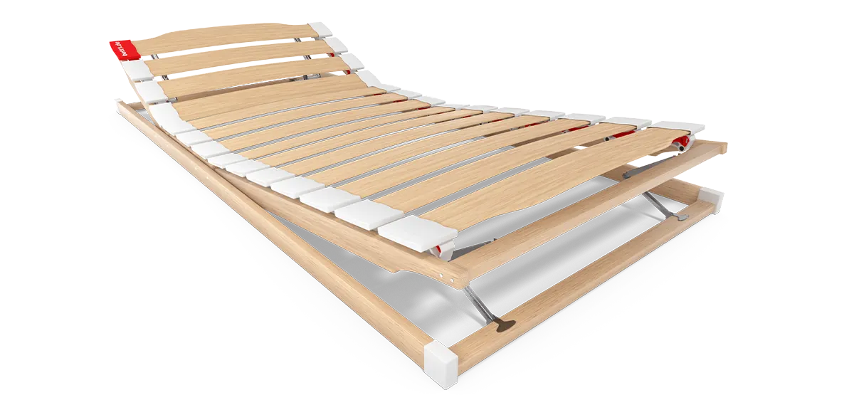 The BODYGUARD® slatted frame with raised headboard.