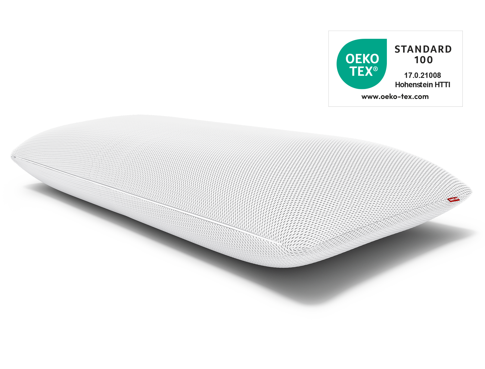 The BODYGUARD memory foam pillow. In addition, the Oeko-Tex Standard 100 seal