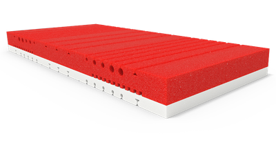 Der zweifarbige Matratzenkern der BODYGUARD Anti-Kartell-Matratze Weich.