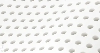 Detailed view of a foam mattress made of latex foam.