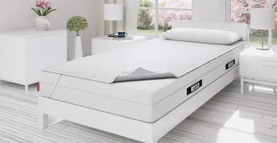 Photo: A bright bedroom with a single bed. The bed is fitted with the BODYGUARD mattress and BODYGUARD Incontinence Cover.