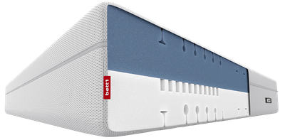 The BODYGUARD anti-cartel mattress. Part of the HyBreeze cover is open and provides a view of the mattress core.