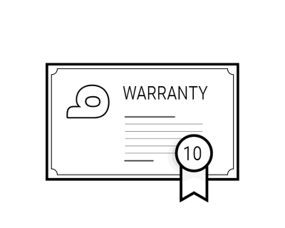  Illustration: A sketched certificate with the text "Warrantie 10".