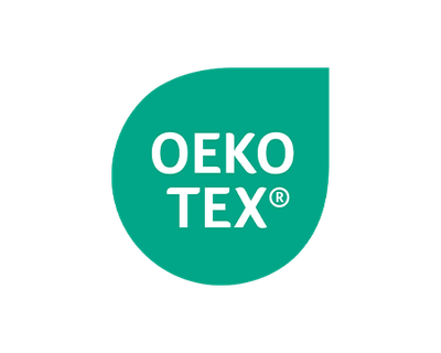  Illustration: a green, drop-shaped area that reads: "OEKO TEX®"