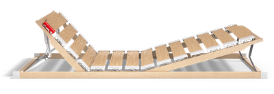 The height-adjustable BODYGUARD Slatted Frame with raised head and foot sections.