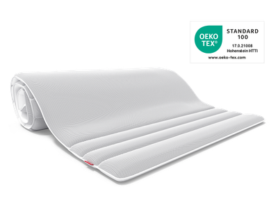 BODYGUARD® Mattress Topper and the Oeko-Tex® Standard 100 seal next to it.	