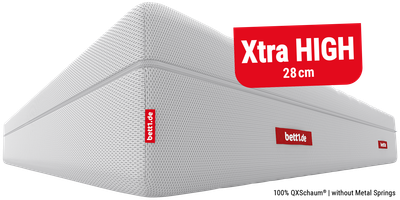 BODYGUARD Boxspring Mattress Soft. Text: Xtra high 28 cm, 100 % QXSchaum, without metal springs.