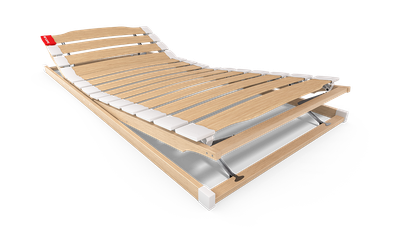 The BODYGUARD slatted base with the head and foot sections raised